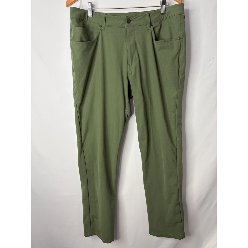 Lululemon ABC Slim Fit Pant Warpstreme Olive Green Sage Mens 34 Atheisure Golf